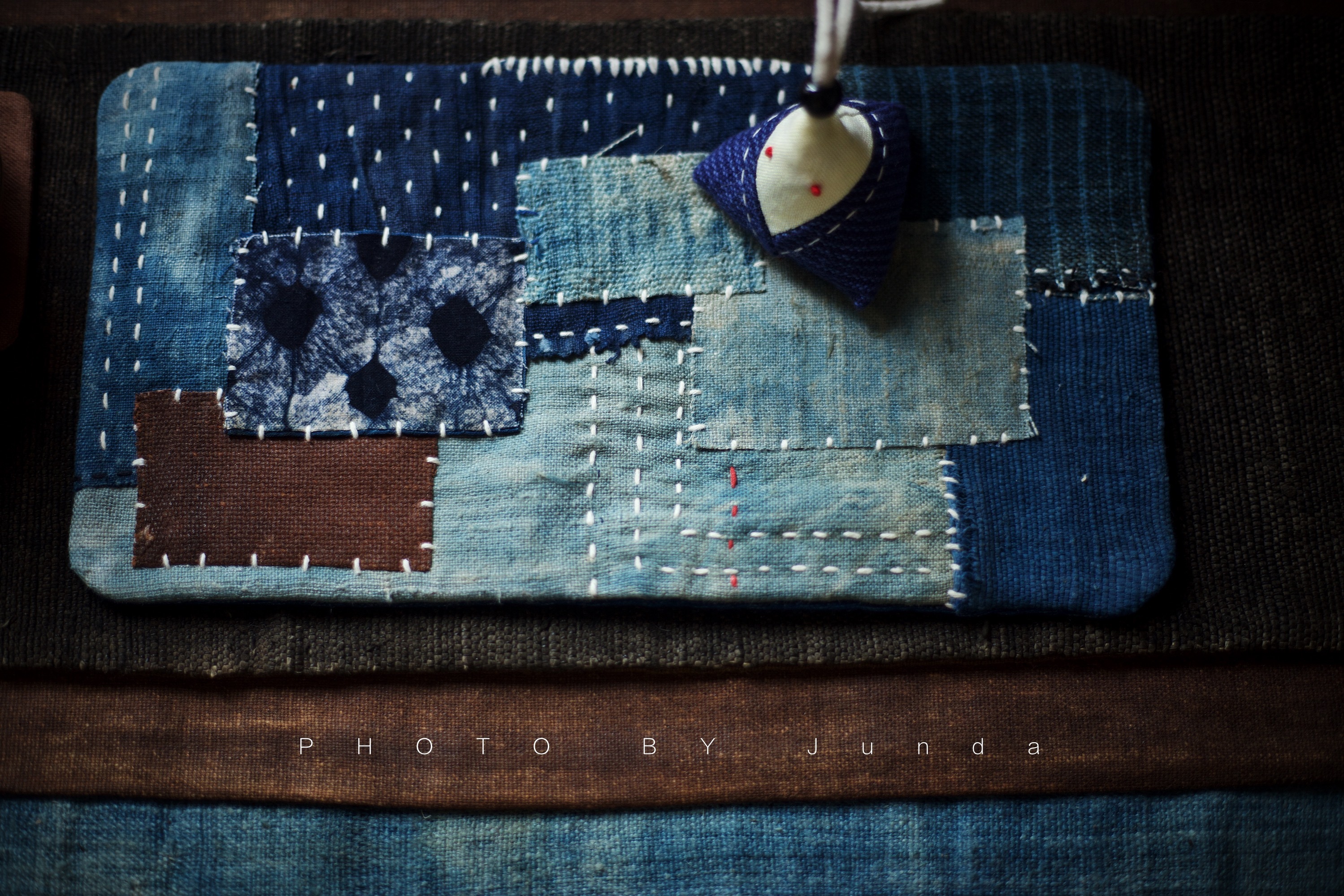 蓝染柿染拼布系列 壶垫|手工艺|其他手工艺|浚达 - 原创作品 - 站酷