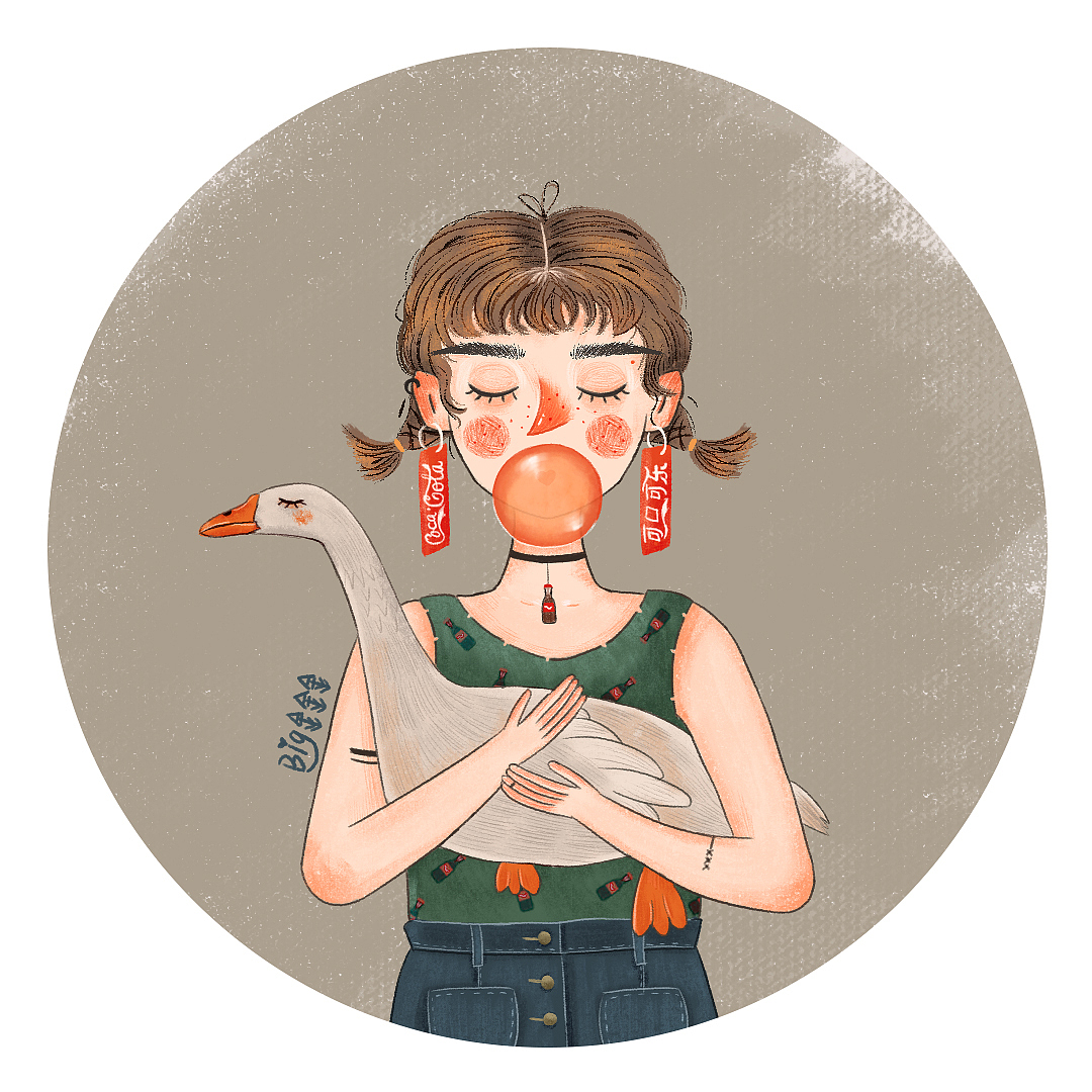 泡泡糖少女系列（图ZMTcxMzMxNDM2） - 创作习作 - 站酷设计师big金金金原创素材 - 站酷ZCOOL