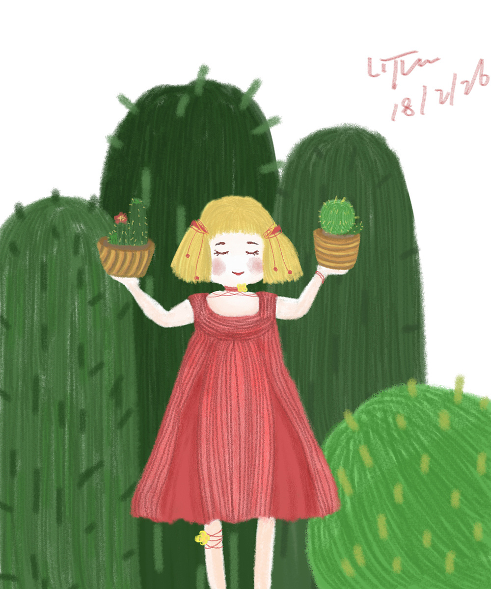 仙人掌女孩/原创