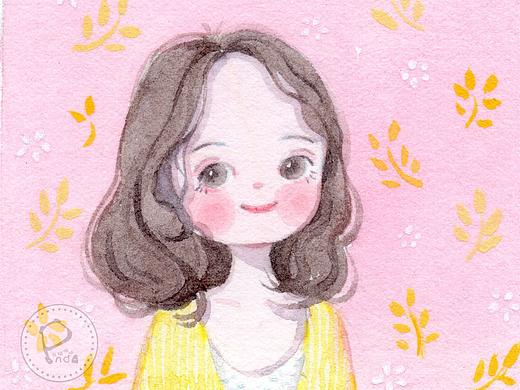 小熊猫课堂手帐班--哒琳同学作品卡通头像人物水彩手绘