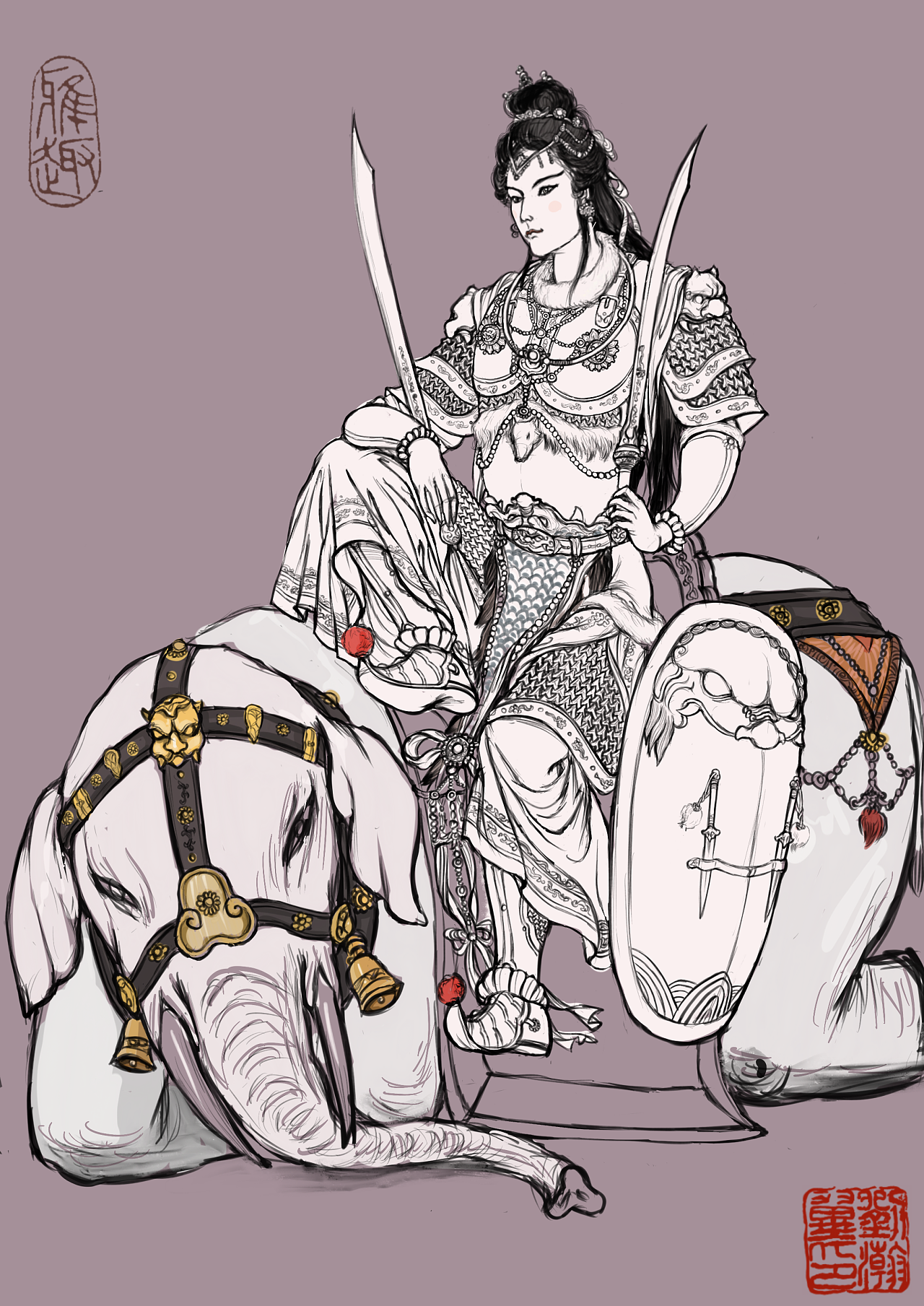 中国传统武将人物设定集|插画|绘本|中国传统武将绘本 - 原创作品