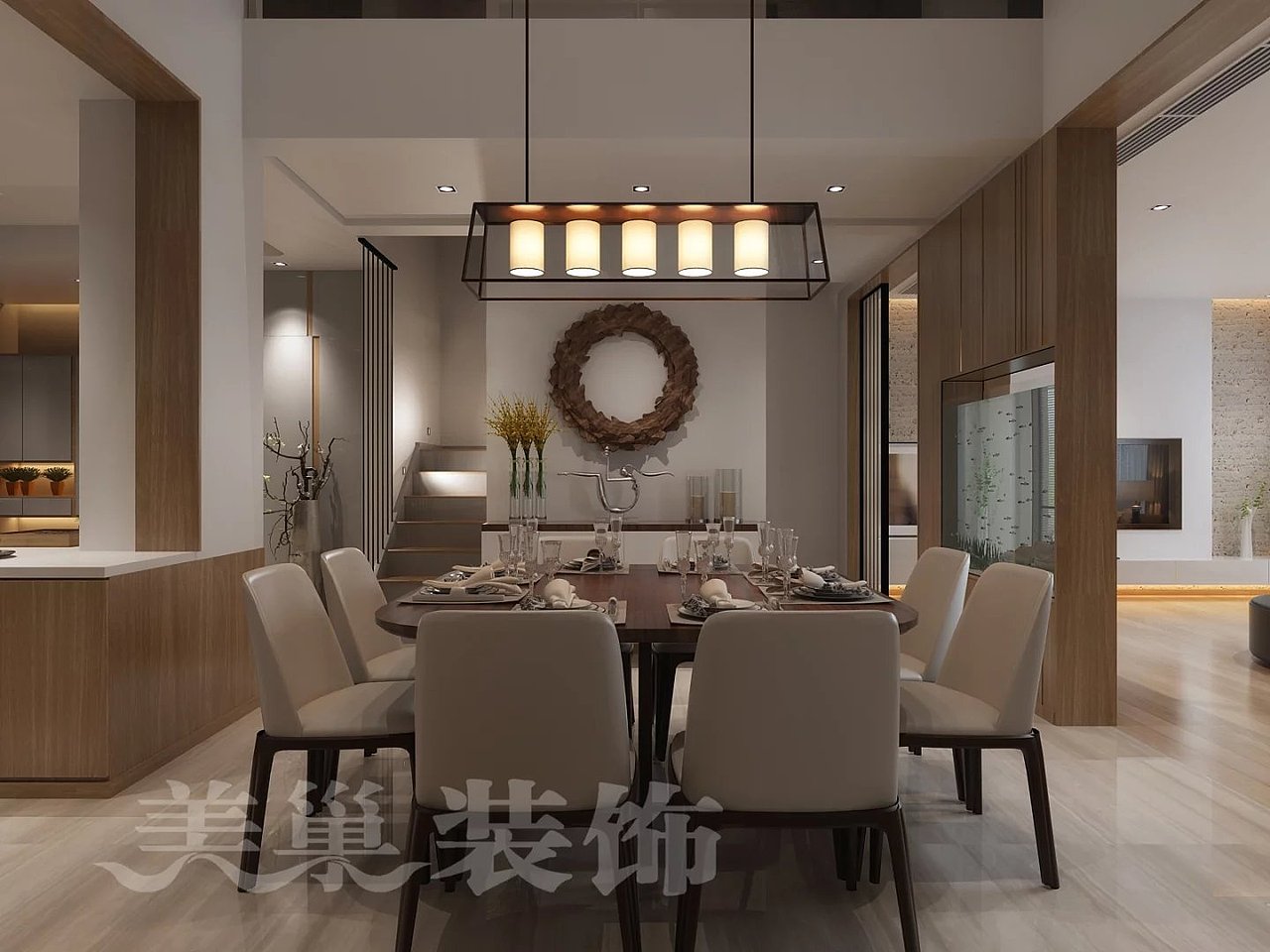 700平方复式建筑简约装修效果图——美巢