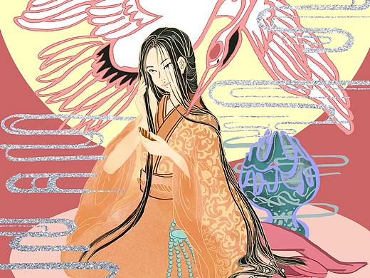 新艺术运动风格凯·尼尔森风格插画