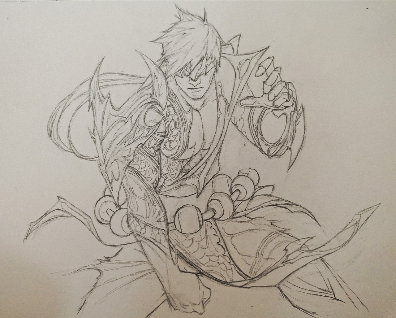 手绘神龙尊者李青