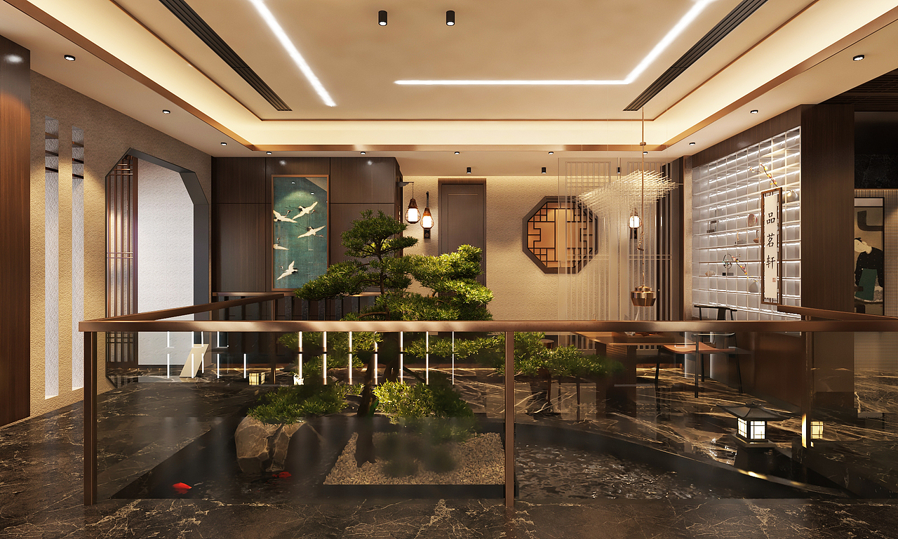 阿召原创设计 曼城-品茗轩//暗系新中式茶饮空间/会馆