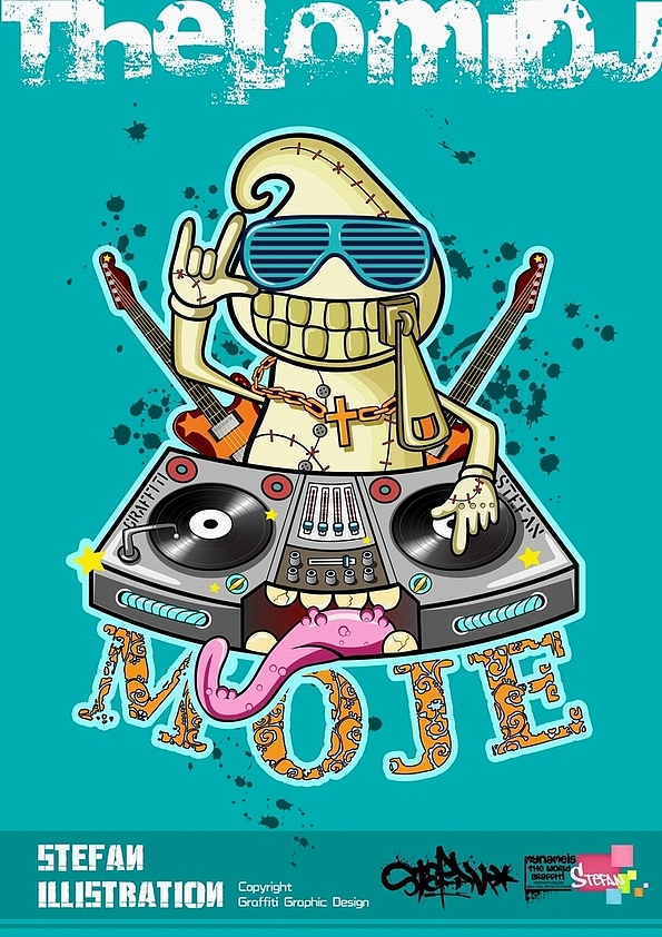 CorelDRAW作业-摇滚（图ZMTg3NjQ2OA==） - 新锐潮流插画 - 站酷设计师stefan原创素材 - 站酷ZCOOL