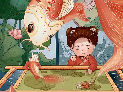 蜀绣插画（个人主页-ZNTIyMjYzNTI=） - 儿童插画 - 站酷设计师三三插画原创素材 - 站酷ZCOOL