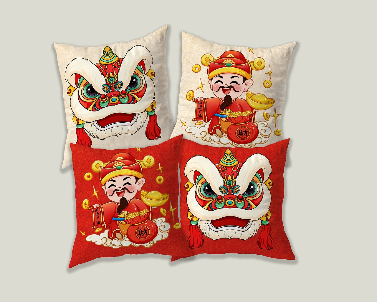 新年财神，醒狮（图ZMzgwNDc3ODQ4） - 商业插画 - 站酷设计师乖乖G原创素材 - 站酷ZCOOL
