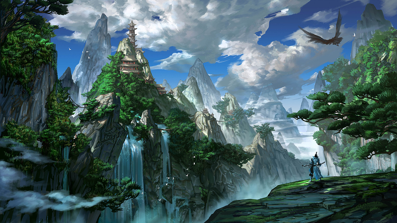 中国风场景（图ZNDcxODE3NDg=） - 游戏原画 - 站酷设计师素风科技原创素材 - 站酷ZCOOL