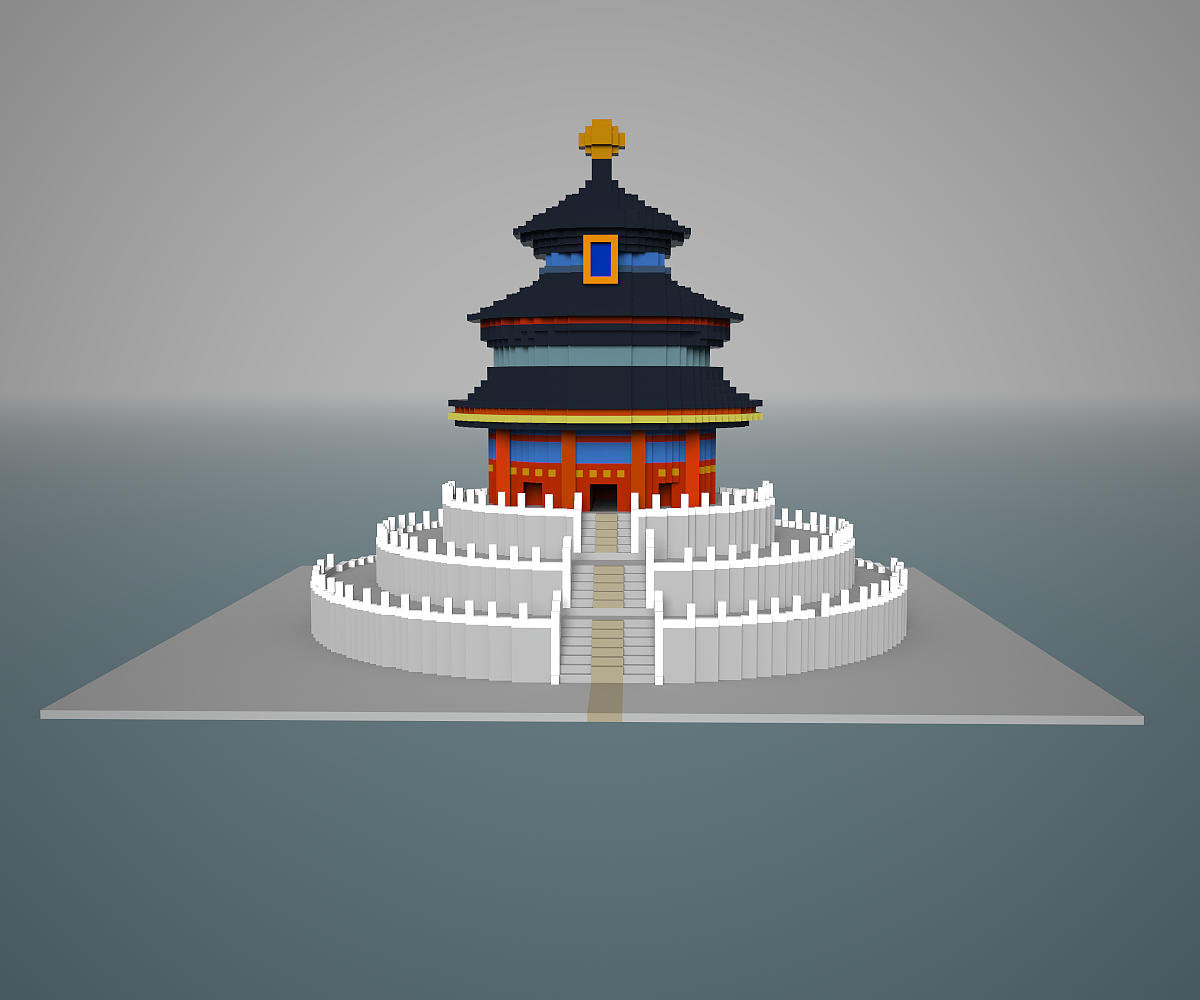 北京古建筑3D像素设计（图ZMTE0MTAzMjc2） - 建筑/空间 - 站酷设计师何思佳原创素材 - 站酷ZCOOL