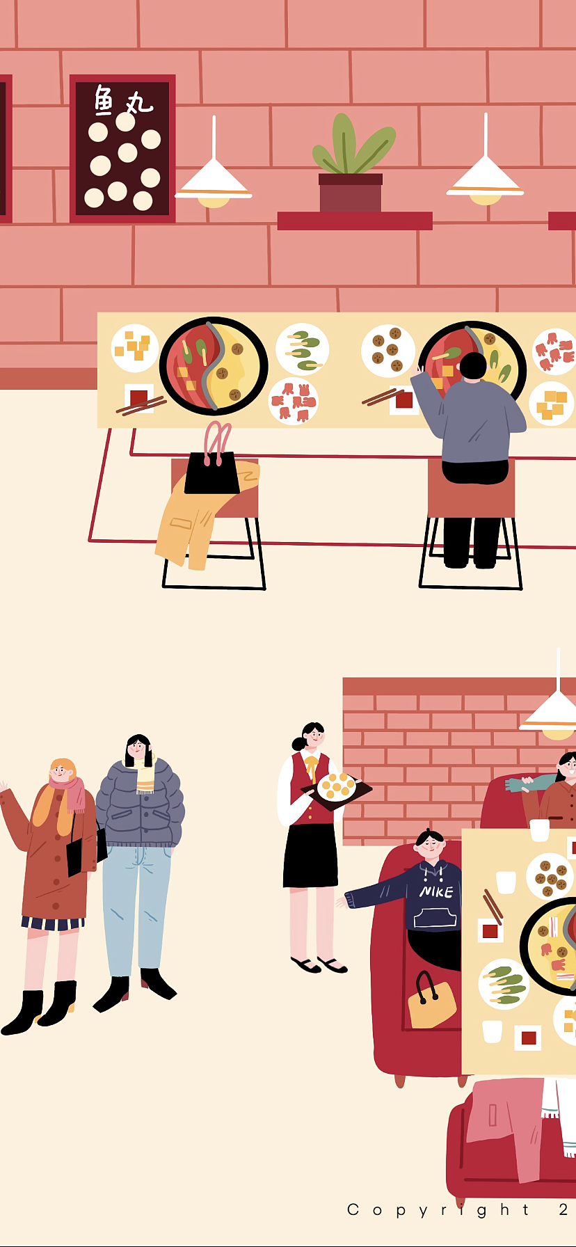 世间百态系列之火锅店见闻|插画|创作习作|秧琪yoki_原创作品-站酷zco