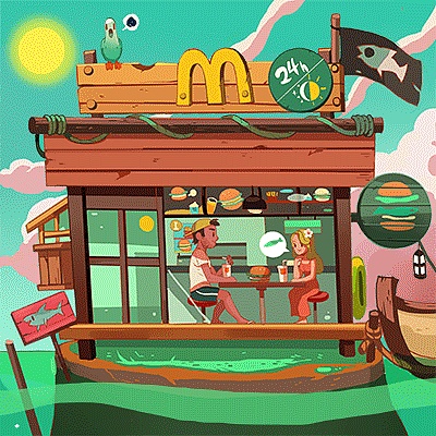 gif麦当劳好在一起