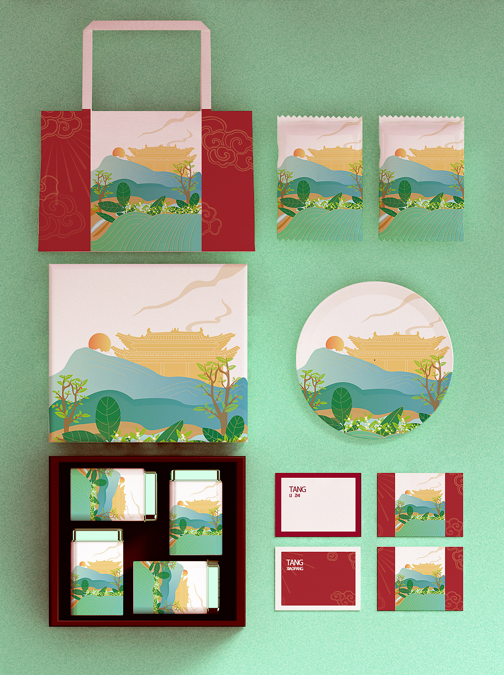 茶叶包装插画设计