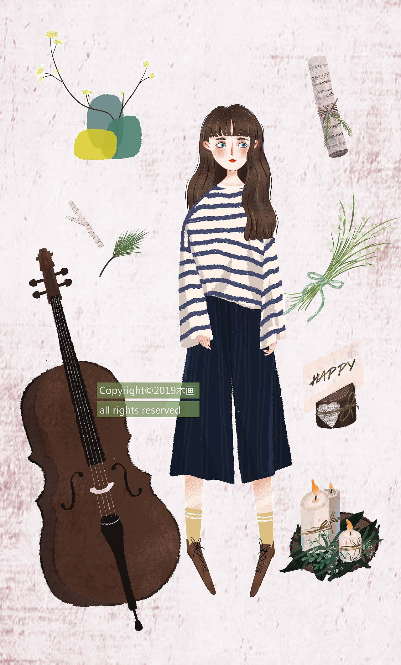 人像插画（图ZMTc2MTM4MTY4） - 商业插画 - 站酷设计师木画Muhua原创素材 - 站酷ZCOOL