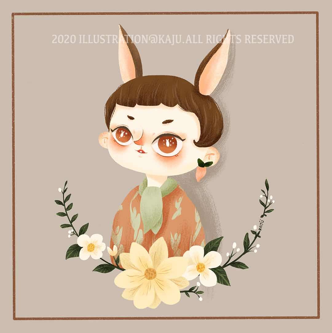 动物系女孩（图ZMjAzMDM0MTc2） - 儿童插画 - 站酷设计师卡橘kaju原创素材 - 站酷ZCOOL