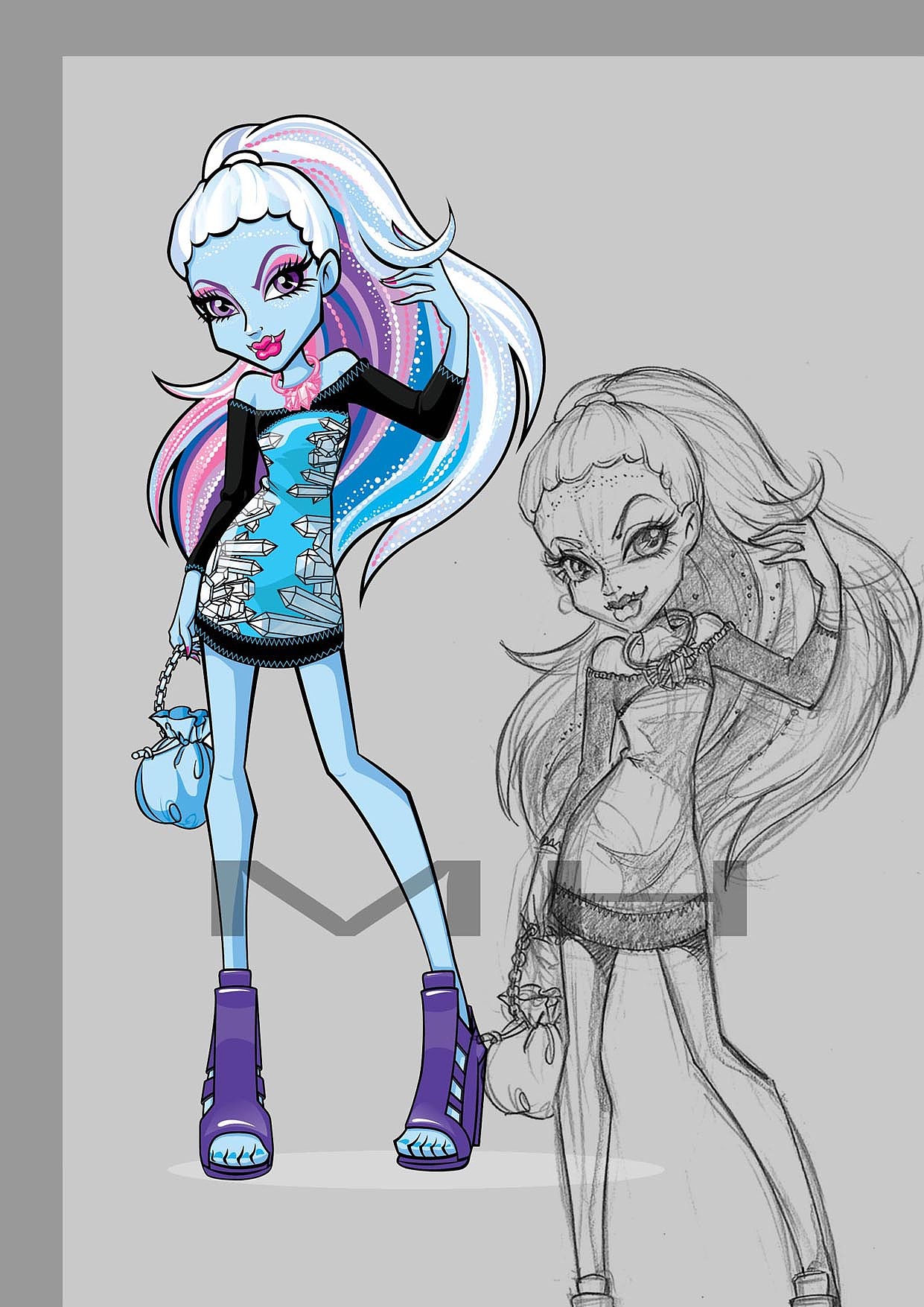 举报247分享aimeehy《怪物高中》完美收官——线稿总结774aimeehy字体