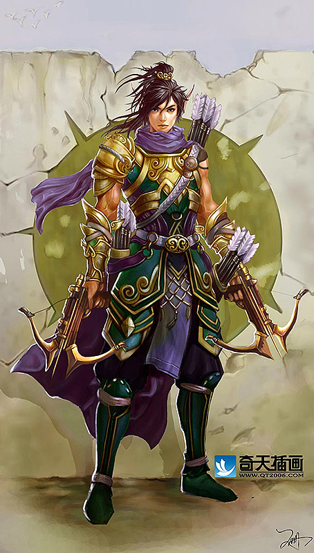 游戏角色原画 弓箭手