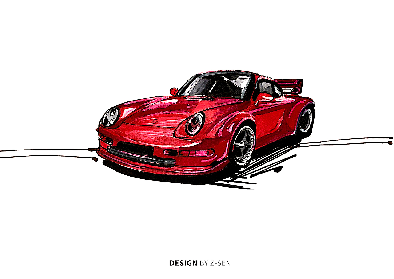 汽车-手绘效果图|工业/产品|交通工具|zsen_zz_原创作品-站酷(zcool)