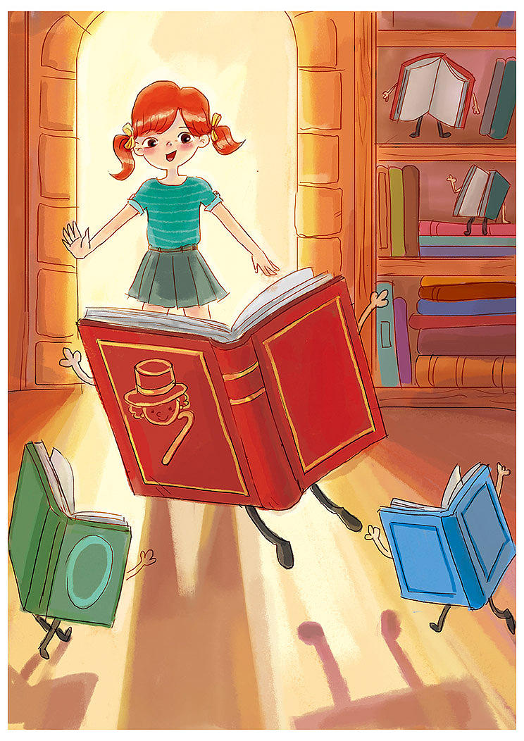 欧美水彩风格儿童插画绘本