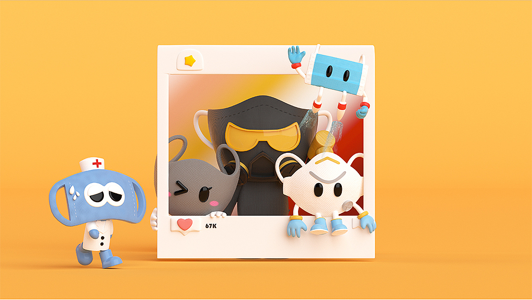 《全球首个口罩超级IP》 中国加油，世界加油！（图ZMjEwNjM0OTA0） - 动画/影视 - 站酷设计师GIDEA极限互动原创素材 - 站酷ZCOOL