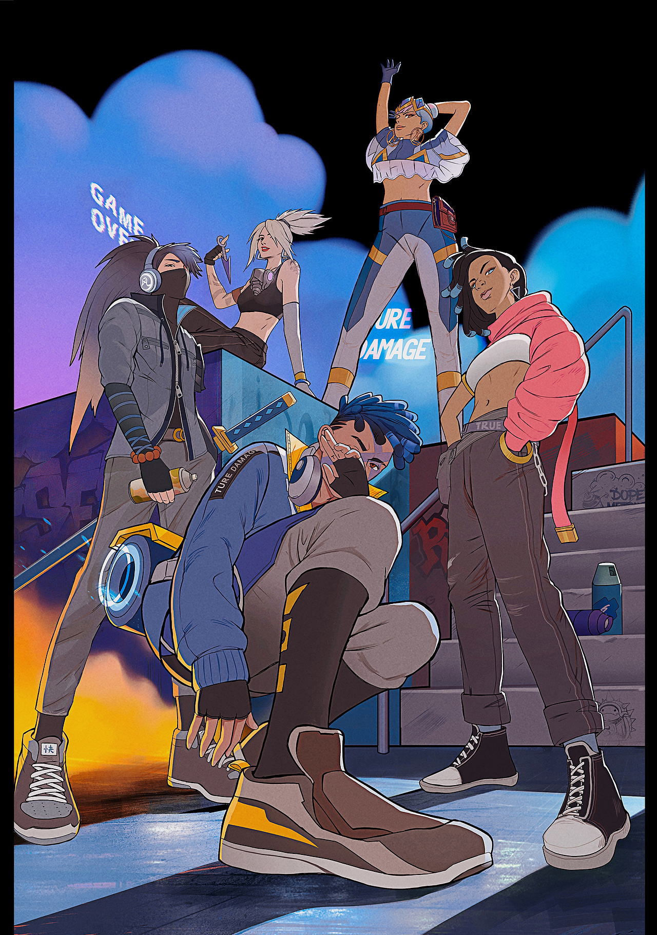 英雄联盟真实伤害乐团五人封面