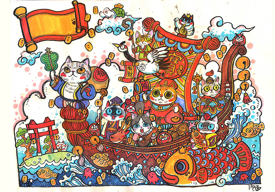 最近的手绘年画~希望大家喜欢