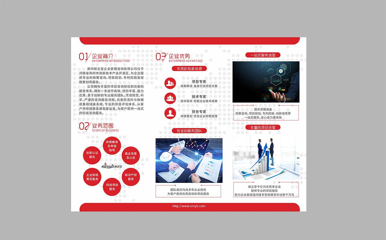 咨询服务公司 三折页