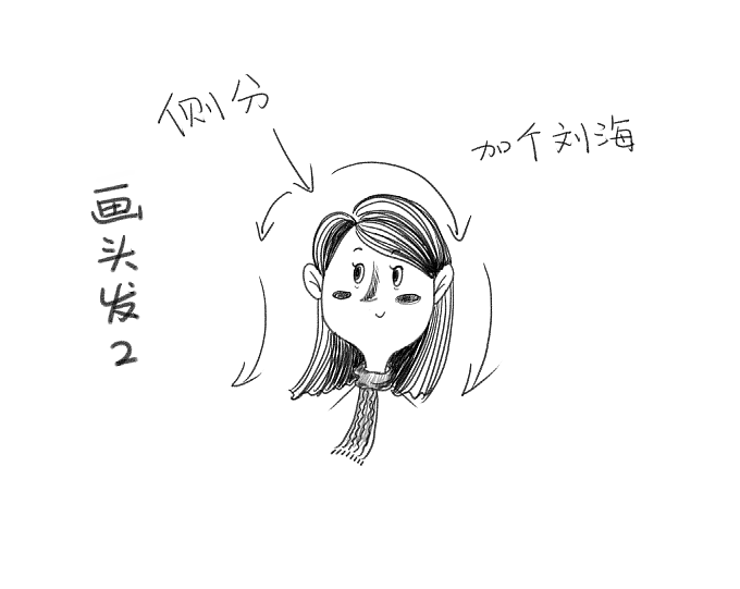 儿童插画 画头发小教程2