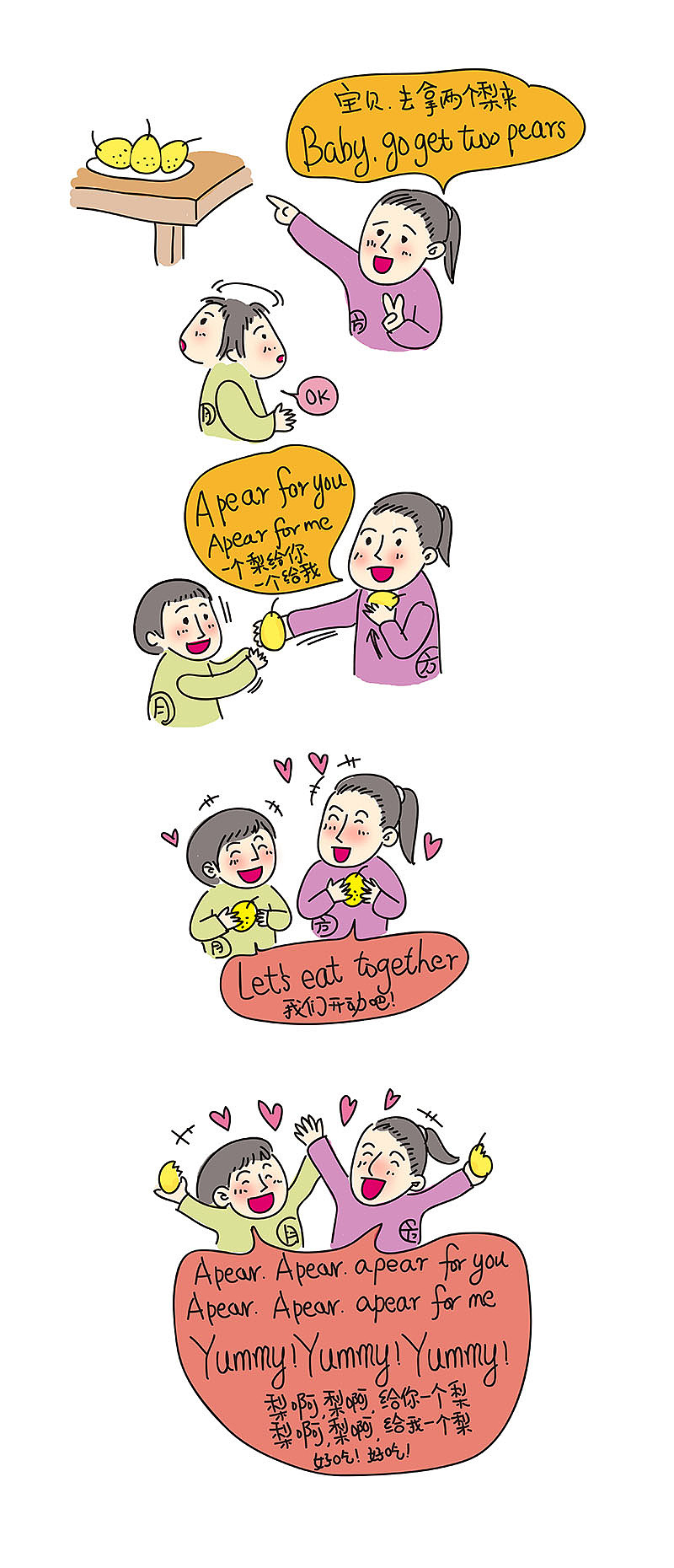 寶寶玩英語(yǔ)7（圖ZMTAwODUyMzA4） - 藝術(shù)插畫 - 站酷設(shè)計(jì)師蒲公英的頭發(fā)原創(chuàng)素材 - 站酷ZCOOL