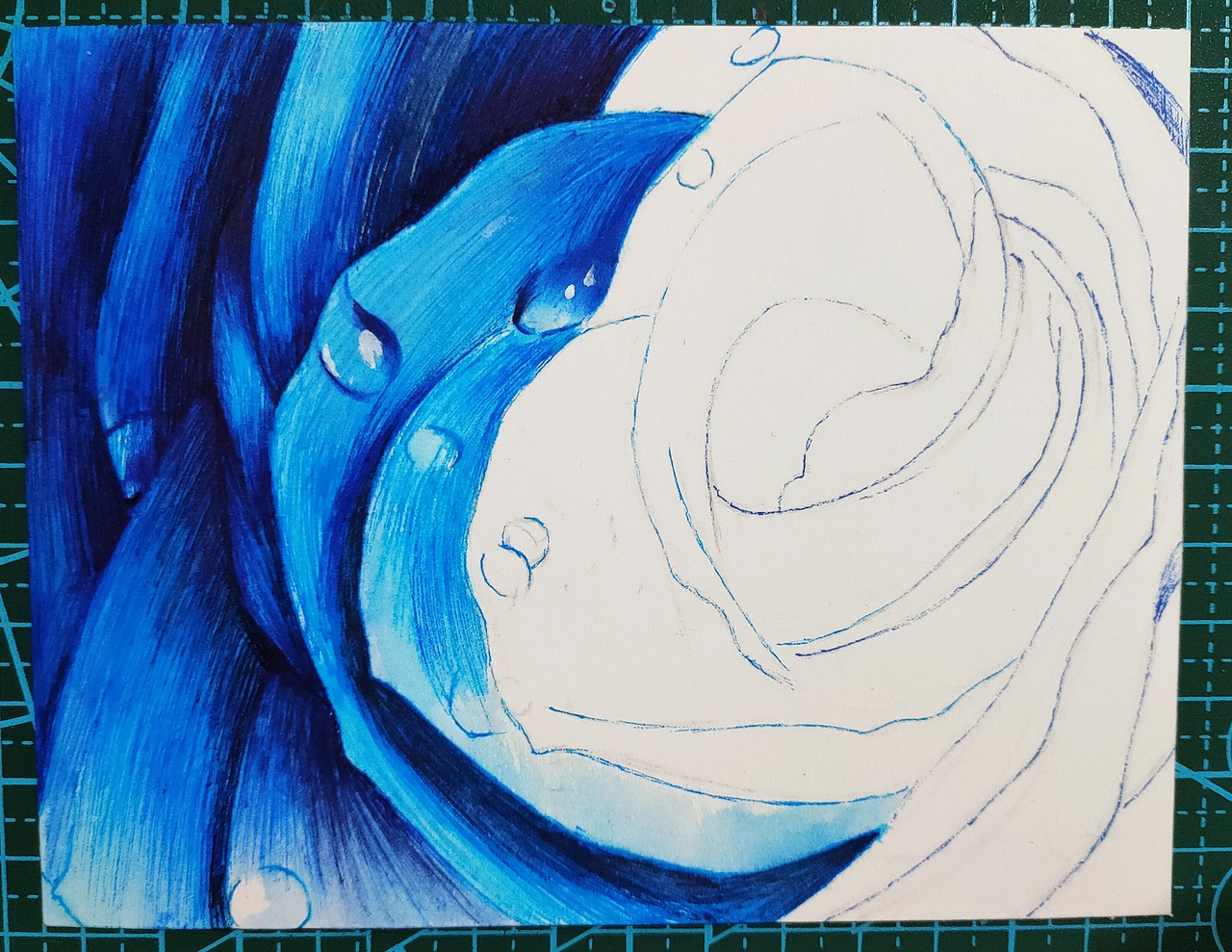 蓝色妖姬|纯艺术|绘画|半夏耳语_原创作品-站酷zcool