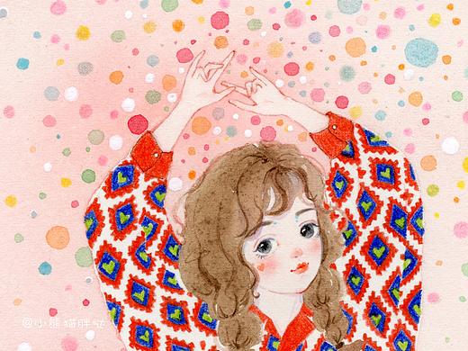 【小熊猫】把星星都摘给你水彩插画人物教程步骤图 