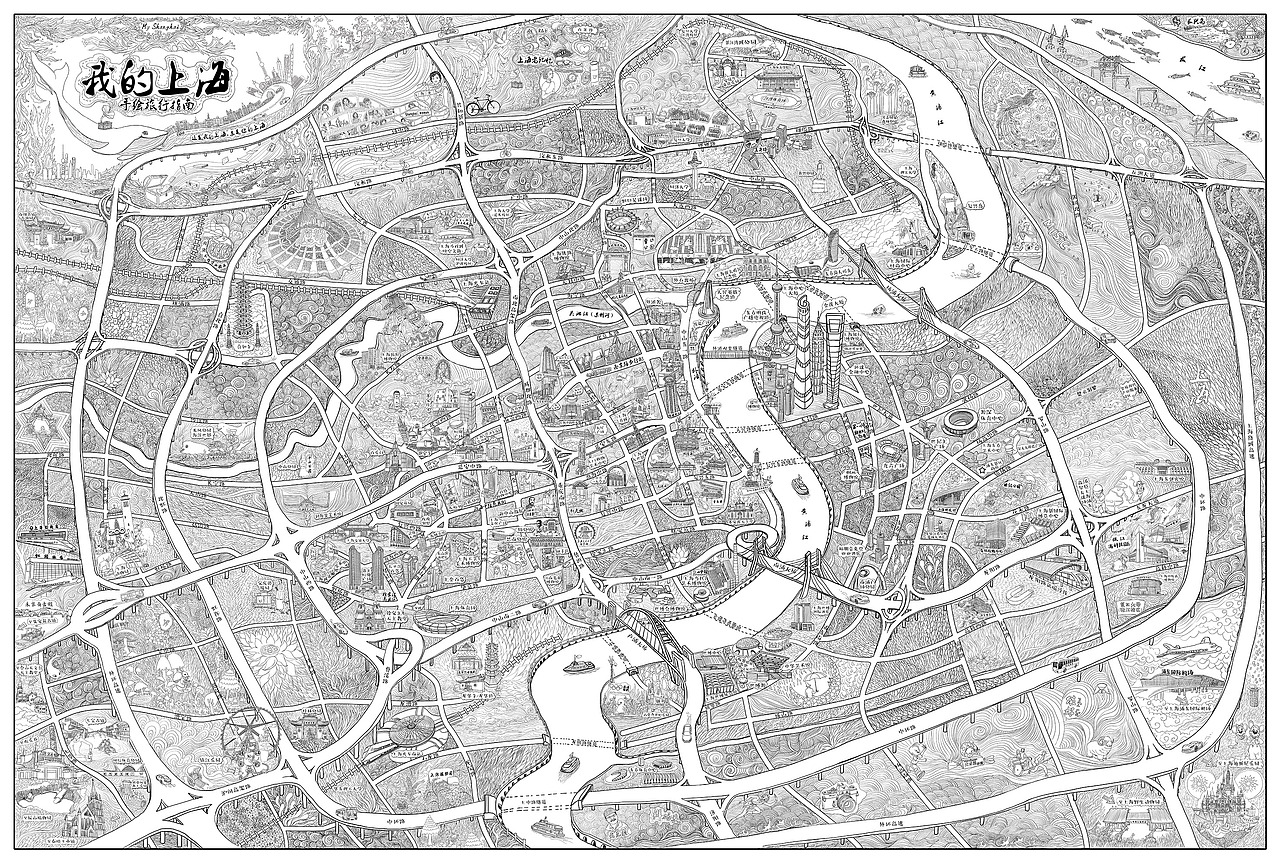 如何画城市手绘地图?(附教程)(图ZMzIzNDY2MTg0) - 创作习作 - 站酷设计师七七碰原创素材 - 站酷ZCOOL