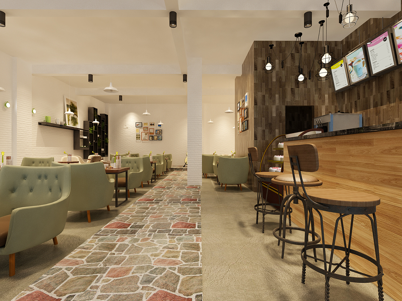 文艺奶茶店（图ZMzY3OTg2MDQ=） - 家装设计 - 站酷设计师qiqiao8原创素材 - 站酷ZCOOL