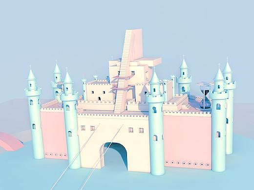 C4D制作-城堡