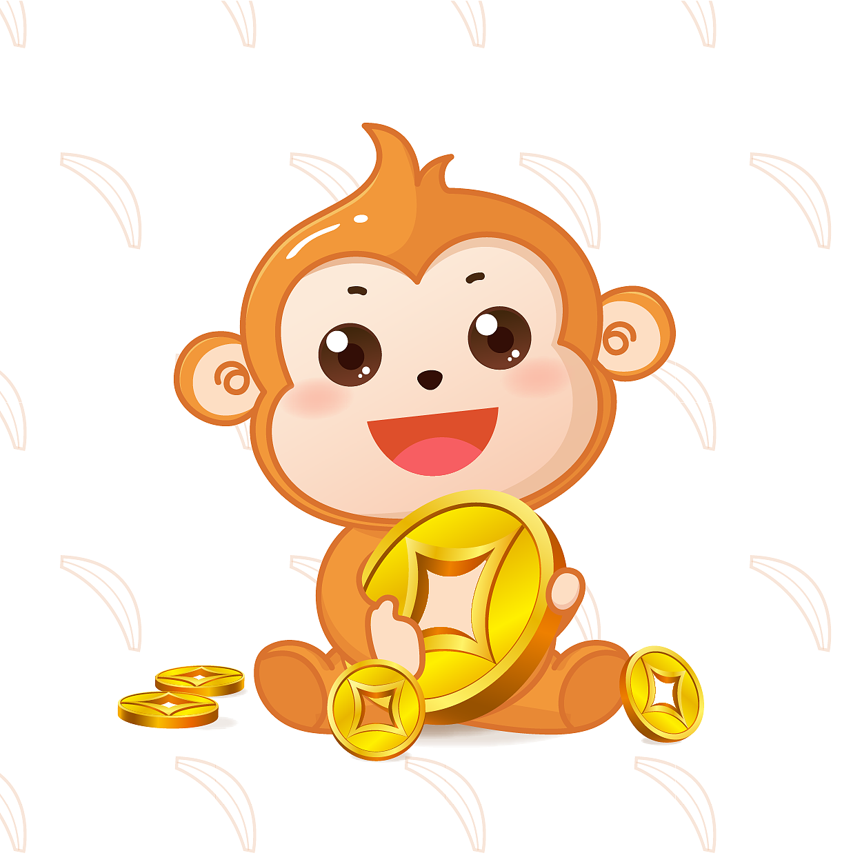 可爱卡通猴子设计图__其他_动漫动画_设计图库_昵图网nipic.com