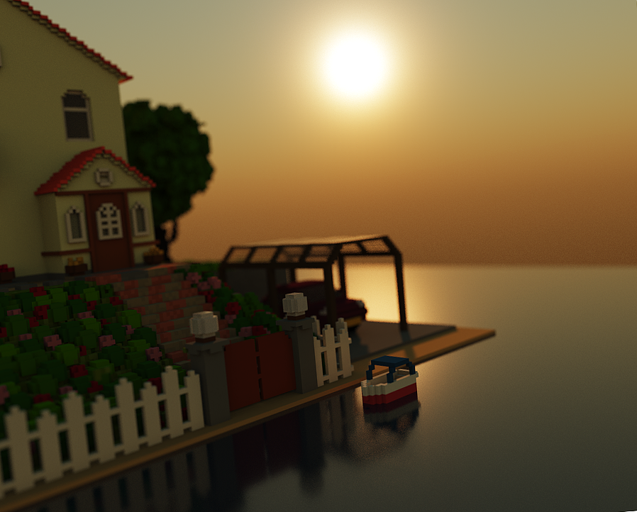 MagicaVoxel小练习：《悬崖上的金鱼姬》场景（图ZMTA5MzI0NDM2） - 场景 - 站酷设计师Jida是几达原创素材 - 站酷ZCOOL