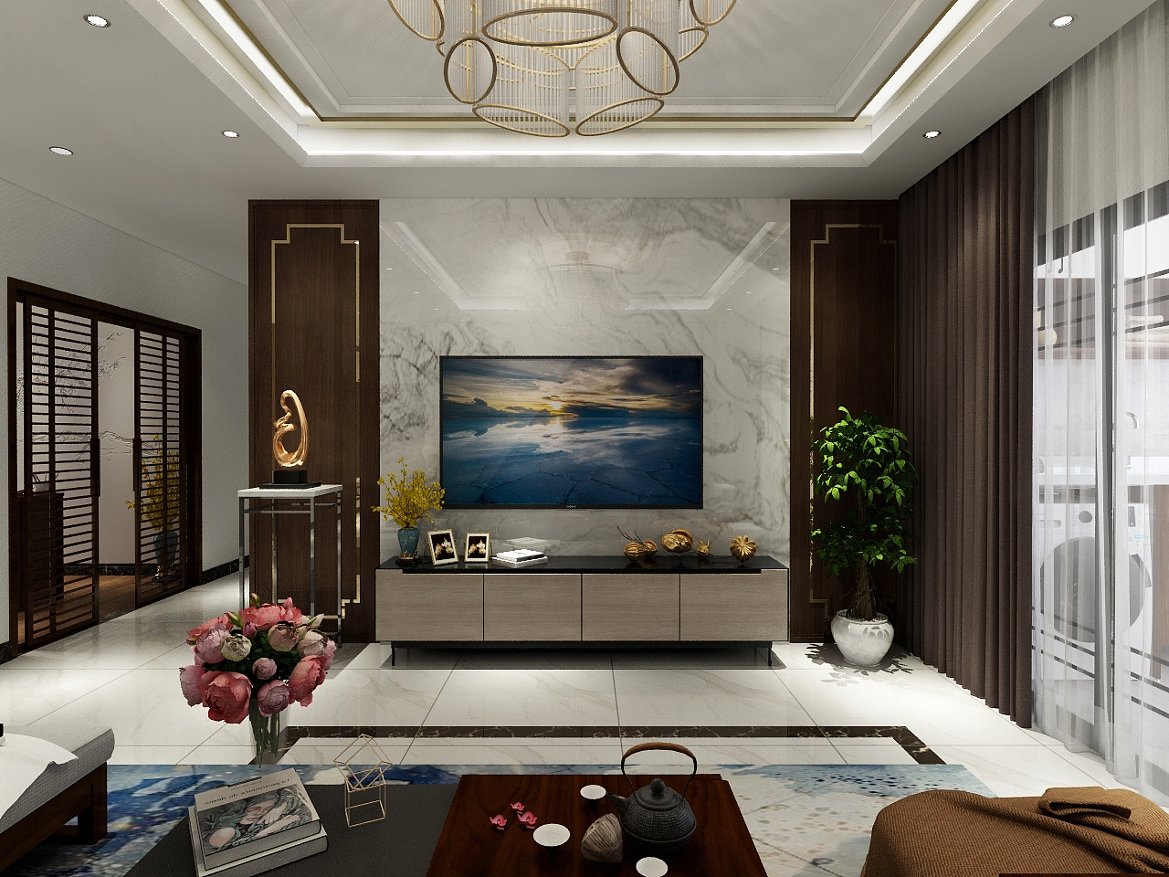 新中式风格-方直星耀国际（图ZMTM2ODg3MzEy） - 家装设计 - 站酷设计师乐一Lit原创素材 - 站酷ZCOOL