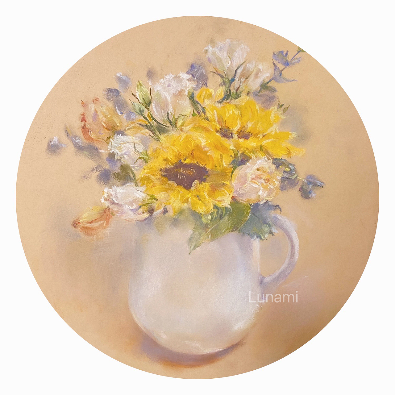 画一束永不凋零的花｜色粉画-静物花卉