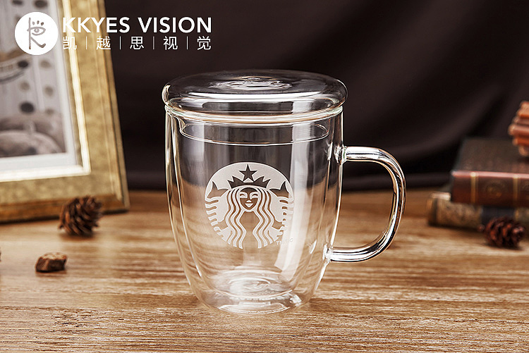 星巴克咖啡杯 双层玻璃杯 水杯 茶杯 杯子 静物拍摄产品图片摄影