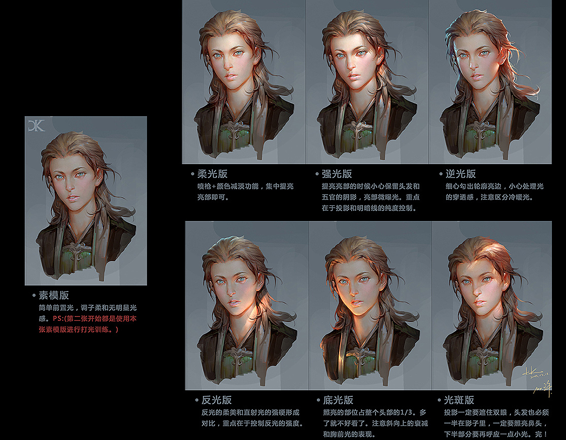 光翼学园小k老师的头像打光图文教程