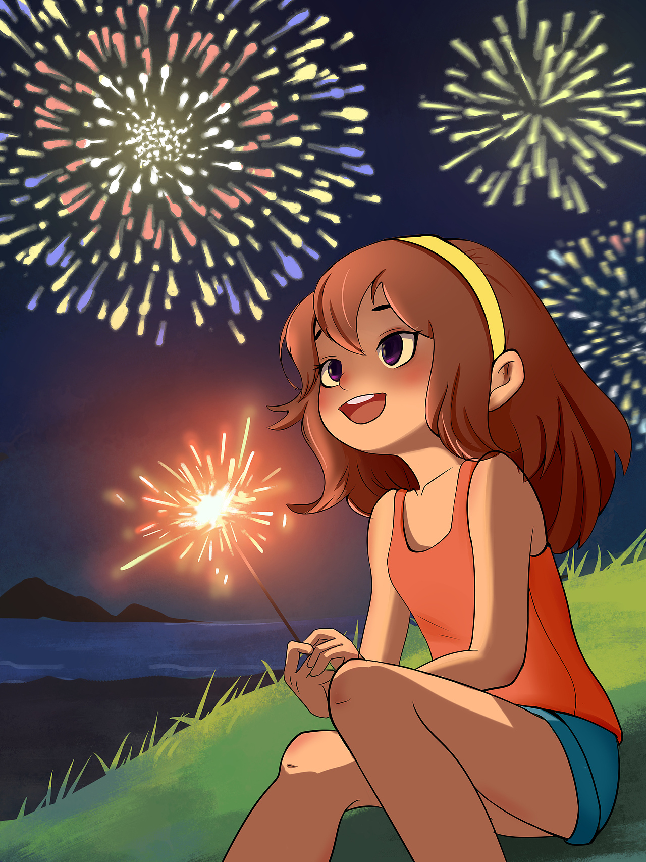 夏日烟花（图ZMjY0NDI3MzMy） - 创作习作 - 站酷设计师张小叶1992原创素材 - 站酷ZCOOL