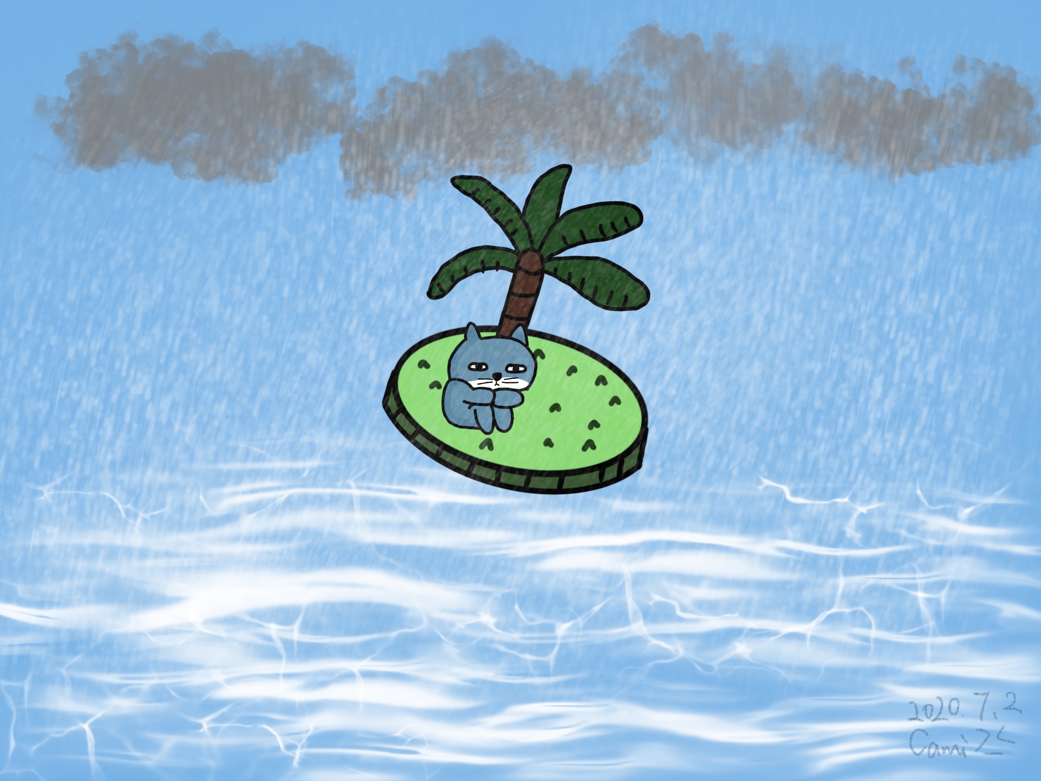 孤岛|插画|创作习作|camila酱 - 原创作品 - 站酷 (zcool)