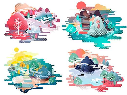 地产插画——湖生九叙