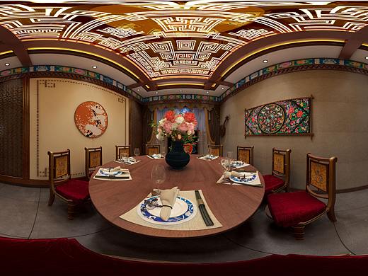 藏式餐饮全景效果图
