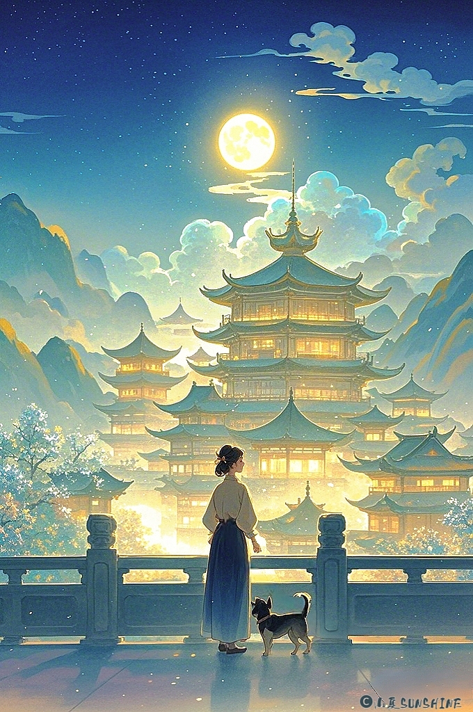 堪图画｜月明白露澄清光，层城绮阁遥相望