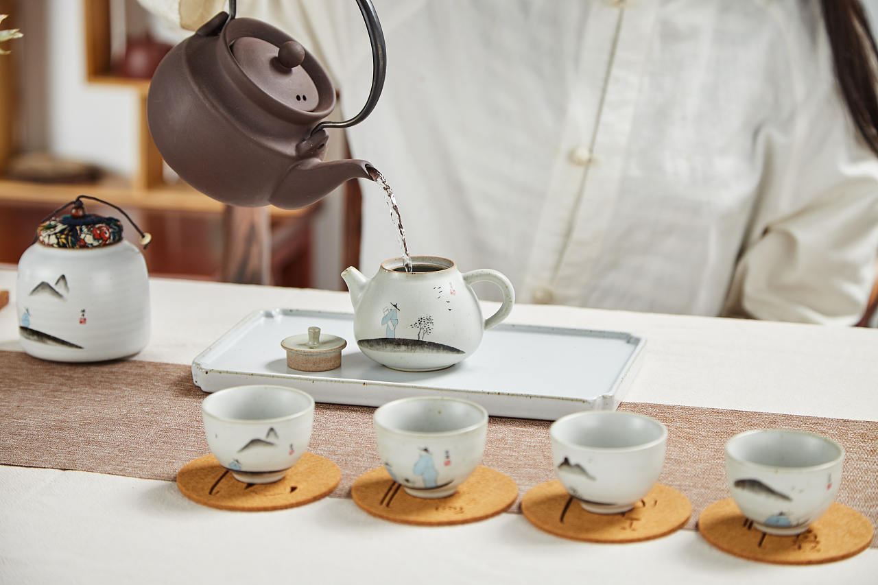 厂家抖音网红逍遥泡自动功夫茶具套装创意懒人整套泡茶器陶瓷礼品-阿里巴巴