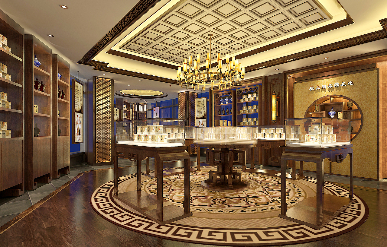 中式展廳（圖ZMjM5OTAzMzMy） - 家裝設(shè)計(jì) - 站酷設(shè)計(jì)師飛龍?jiān)谔?021原創(chuàng)素材 - 站酷ZCOOL