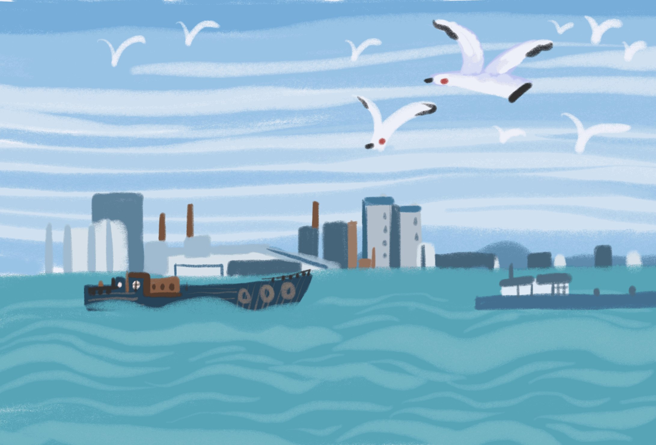 边走边画 | 江苏靖江旅行（图ZMjU4NjQ0MzY0） - 艺术插画 - 站酷设计师咩咩子Rinko原创素材 - 站酷ZCOOL