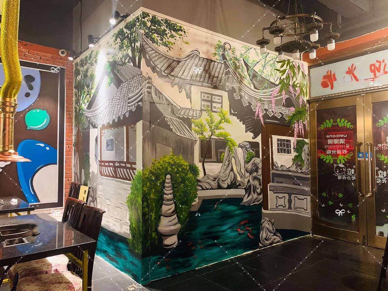 沈阳墙绘（图ZMzM4MjI2MDQw） - 酒店餐饮设计 - 站酷设计师琢木不透原创素材 - 站酷ZCOOL