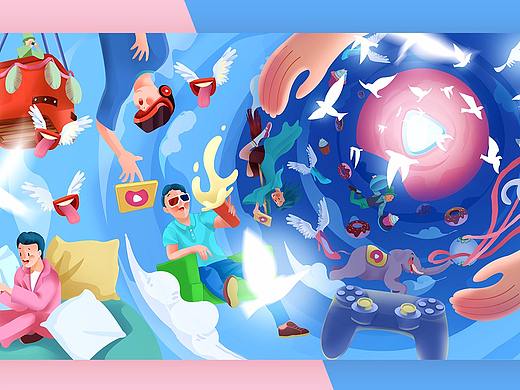 西瓜視頻（個人主頁-ZMzE1NTAzMTI=） - 商業(yè)插畫 - 站酷設計師YQiborn原創(chuàng)素材 - 站酷ZCOOL